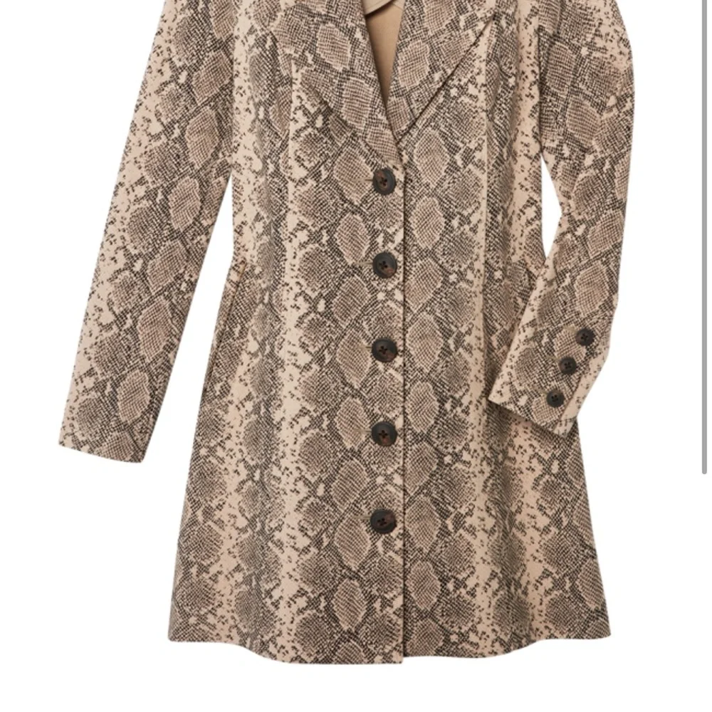 CAbi Brown and Black Trench Coat with Snakeskin Pattern - Picture 5 of 9